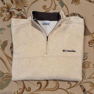 Columbia 1/4 Zip pullover Cream size Large. Excellent Condition!